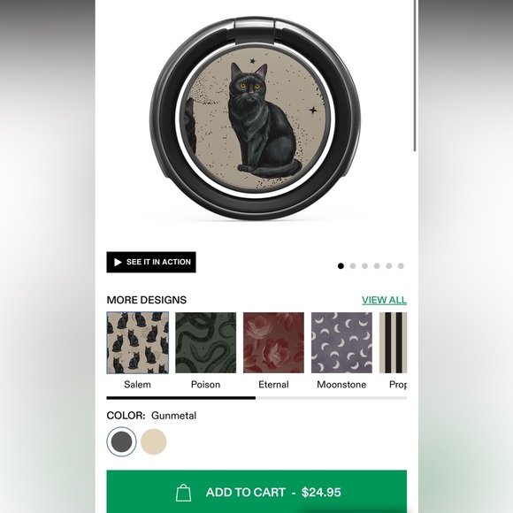 BURGA iPhone 14 Pro Max Heart Case with attached Black Cat Ring - Picture 10 of 15